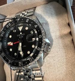 Seiko 5 Sports Black Automatic GMT Black & Gray Bezel Watch SSK001