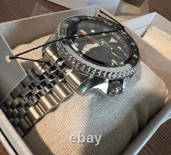 Seiko 5 Sports Black Automatic GMT Black & Gray Bezel Watch SSK001