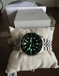 Seiko 5 Sports Black Automatic GMT Black & Gray Bezel Watch SSK001
