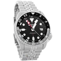 Seiko 5 Sports GMT Mens Stainless Steel Black Dial Automatic Watch SSK001