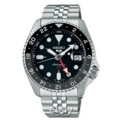 Seiko 5 Sports GMT Serie Automatic Black Dial Stainless Steel Men's Watch SSK001