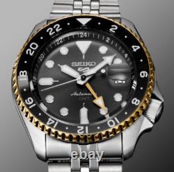Seiko 5 Sports SKX GMT Automatic 42.5 mm Charcoal Dial Men's Watch SSK021