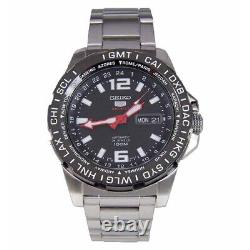 Seiko 5 Sports SRP685K1 Automatic GMT World Time Silver Black Men Wristwatch New