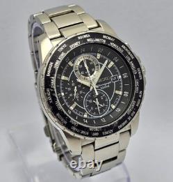 Seiko 7T62-OJH0 World Time Chronograph GMT Automatic Vintage Men's Watch
