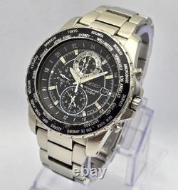 Seiko 7T62-OJH0 World Time Chronograph GMT Automatic Vintage Men's Watch