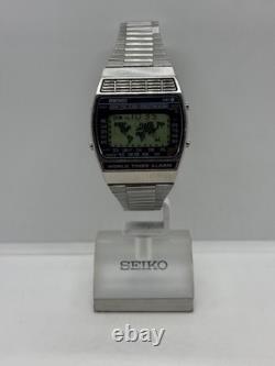 Seiko A239-5010 Vintage Digital Quartz Wrist Watch Japan World Time GMT Alarm