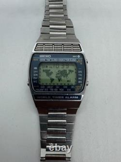 Seiko A239-5010 Vintage Digital Quartz Wrist Watch Japan World Time GMT Alarm