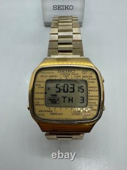Seiko A708-5000 Vintage Digital Quartz Wrist Watch Japan World Time GMT Rare