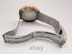 Seiko A708-5000 Vintage World Time GMT Gold-Tone Digital LCD Japan 1980s