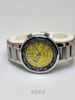 Seiko Alba Gmt World Time Quartz Yellow Dial Vx42-x067 Japan Men's