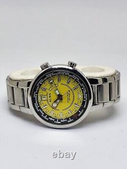 Seiko Alba Gmt World Time Quartz Yellow Dial Vx42-x067 Japan Men's