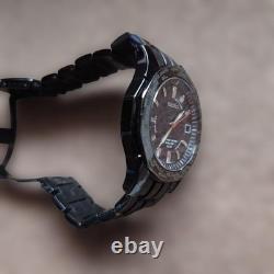 Seiko Brightz World Time Solar Titanium Black Wristwatch GMT Timepiece