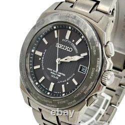 Seiko Brightz World Time Titanium Solar Radio Watch wrist 19cm GMT Unisex