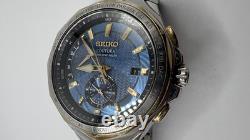 Seiko Coutura 8B63-0AK0 World Time, Radio Sync, Solar, Blue Dial, Two Tone