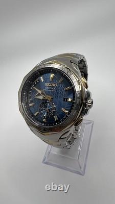 Seiko Coutura 8B63-0AK0 World Time, Radio Sync, Solar, Blue Dial, Two Tone