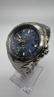 Seiko Coutura 8B63-0AK0 World Time, Radio Sync, Solar, Blue Dial, Two Tone
