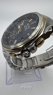 Seiko Coutura 8B63-0AK0 World Time, Radio Sync, Solar, Blue Dial, Two Tone