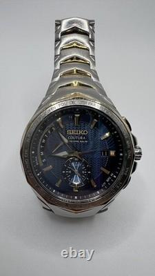 Seiko Coutura 8B63-0AK0 World Time, Radio Sync, Solar, Blue Dial, Two Tone