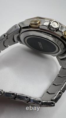 Seiko Coutura 8B63-0AK0 World Time, Radio Sync, Solar, Blue Dial, Two Tone