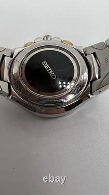 Seiko Coutura 8B63-0AK0 World Time, Radio Sync, Solar, Blue Dial, Two Tone