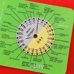 Seiko GMT Navigator World Time Calculator Car Rotatable Timezone Guide Pilot