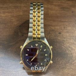 Seiko H021-7001 Chronograph World Time GMT Quartz Authentic Working Mens Watch