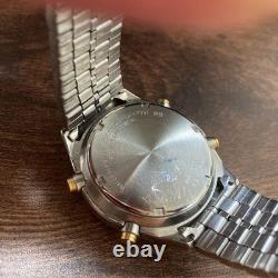 Seiko H021-7001 Chronograph World Time GMT Quartz Authentic Working Mens Watch