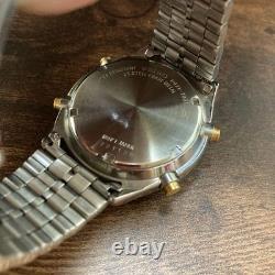 Seiko H021-7001 Chronograph World Time GMT Quartz Authentic Working Mens Watch