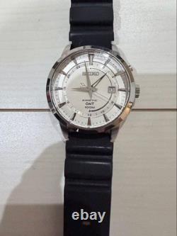 Seiko Kinetic GMT World Time Watch 100m Water Resistant Rubber Wristwatch