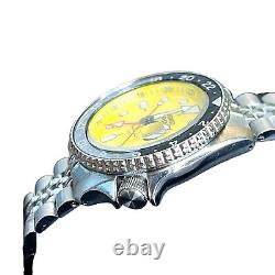 Seiko Men's 5 Sport Automatic GMT Steel Band Yellow Dial Watch SSK017 EUC