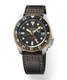 Seiko Men's 5 Sports Automatic GMT 42.5mm Black Dial Leather Strap Watch SSK036