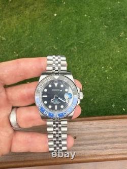Seiko Mod Batman/Batgirl GMT Automatic Watch