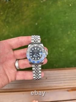 Seiko Mod Batman/Batgirl GMT Automatic Watch