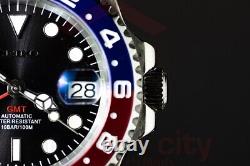 Seiko Mod PEPSI GMT 40mm Automatic NH34 Red Blue Sub Mens Watch OYSTER Band