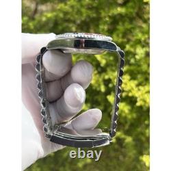 Seiko NH34 Automatic GMT MOD Watch 40mm White Dial Red Blue Bezel Steel 5ATM