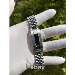 Seiko NH34 Automatic GMT MOD Watch 40mm White Dial Red Blue Bezel Steel 5ATM