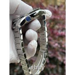 Seiko NH34 MOD Watch 44mm Automatic GMT White Dial 24hr Black Sapphire Bezel