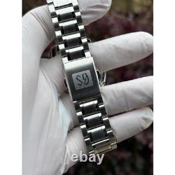 Seiko NH34 MOD Watch 44mm Automatic GMT White Dial 24hr Black Sapphire Bezel