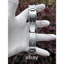 Seiko NH34 MOD Watch 44mm Automatic GMT White Dial 24hr Black Sapphire Bezel