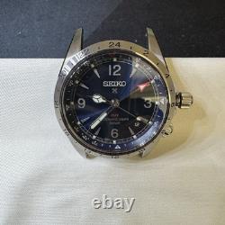 Seiko Prospex Mens Alpinist GMT Blue Dial Blue Strap Watch SPB377