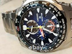 Seiko Prospex Ssc549 World Time Chronograph Sapphire Crystal Great Cond Full Set
