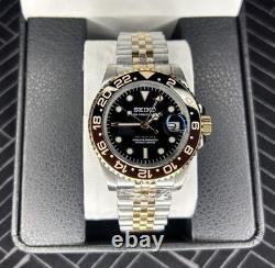 Seiko Rootbeer NH35 40MM GMT Automatic Mens Watch