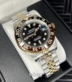 Seiko Rootbeer NH35 40MM GMT Automatic Mens Watch