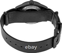 Seiko SSK025 5 Sports Field GMT 39mm Watch Black Dial and Leather Band