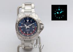 Seiko Velatura SUN011P1 Kinetic GMT Blue Dial Sapphire New Capacitor & Box