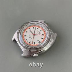 Seiko World Time 6117-6400 Vintage Overhaul GMT Silver Automatic Mens Watch