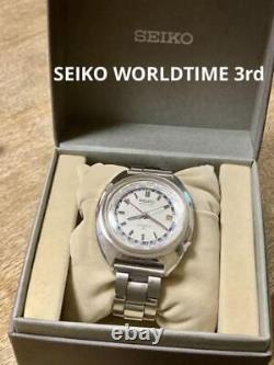 Seiko World Time 6119-8090 GMT Vintage Stainless Steel Automatic Mens Watch Auth