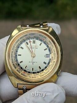 Seiko World Time GMT 6117-6409 overhaul on 08/05/20 All original Rare Gold Tone