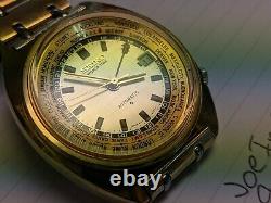 Seiko World Time GMT 6117-6409 overhaul on 08/05/20 All original Rare Gold Tone