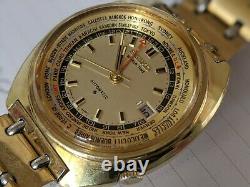 Seiko World Time GMT 6117-6409 overhaul on 08/05/20 All original Rare Gold Tone